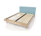 Lit Viking Style Scandinave Bois 2 Places, Couleur: Vernis Naturel/bleu Pastel, Dimensions: 160x200