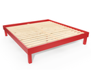 Lit Confort Grande Taille 180x200 Cm Bois, Couleur: Rouge, Dimensions: 180x200