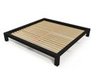 Lit King Size 200 X 200 Cm Bois, Couleur: Noir, Dimensions: 200x200