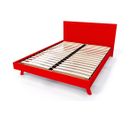 Lit Viking Style Scandinave Bois 2 Places, Couleur: Rouge, Dimensions: 140x200