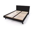 Lit Viking Style Scandinave Bois 2 Places, Couleur: Noir, Dimensions: 140x200