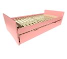 Lit Gigogne Abc Pin Massif, Couleur: Rose Pastel, Dimensions: 90x190