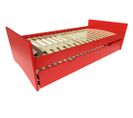 Lit Gigogne Abc Pin Massif, Couleur: Rouge, Dimensions: 90x190