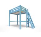 Lit Mezzanine Alpage Bois + Échelle Hauteur Réglable, Couleur: Bleu Pastel, Dimensions: 120x200