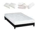 Pack Egio 160x200 Cm Matelas Mousse + Sommier Bois + Accessoires