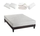 Pack Oslo 140x190 Cm Matelas Mousse + Sommier Bois + Accessoires