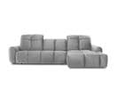 Canapé Tissu Convertible Angle Droit Gris Clair Anacapri - 3 Places