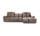 Canapé Tissu Convertible Angle Droit Taupe Anacapri - 3 Places