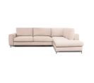 Canapé Velours Angle Droit Beige Fiesole - 4 Places