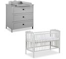 Radek Iii Chambre Bébé Commode à Langer Et Lit En Bois    Gris   120x60 Cm