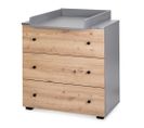 Pauline Commode Bébé Avec Plan à Langer Amovible    Bois / Gris