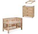 Amelia Ii Ensemble Bébé Commode à Langer Et Lit Évolutif 120x60    Chêne   Sans Tiroir