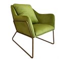 Golden - Fauteuil Cosy En Velours Vert Et Métal Doré