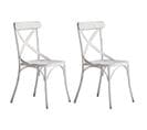 Bistro - Set De 2 Chaises De Repas Vintage En Metal Blanc