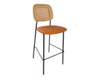 Memphis - Chaise De Bar Simili Cuir Orange