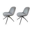 Lido - 2 Chaises Rotatives Tissu Gris Clair