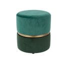 Art Deco - Tabouret Pouf Velours Vert