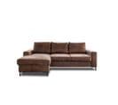 Canapé Angle Gauche Convertible 4 Places Lilly En Microfibre Marron