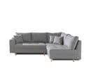 Canapé Angle Droit Convertible 4 Places Rune En Tissu Gris Clair