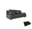 Canapé Droit Convertible 3 Places Lenny En Tissu Gris Foncé