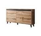 Lord - Buffet Bas - Bois Et Noir - 138 Cm - Style Industriel