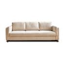 Canapé Droit Convertible 3 Places Brooke En Velours Beige