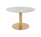 Valverde - Table Basse Ronde - Effet Marbre - Doré - 70 Cm