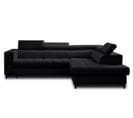 Canapé Angle Droit Convertible 5 Places Olinda En Tissu Noir