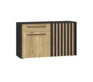 Varna - Buffet Bas - Bois Et Noir - 110 Cm