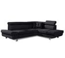 Canapé Angle Droit Convertible 5 Places Lisbona En Tissu Noir