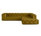 Gallata - Canapé Chesterfield D'angle Droit - 5 Places - En Velours