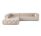 Gallata - Canapé Chesterfield D'angle Gauche - 5 Places - En Velours