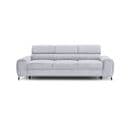 Canapé Droit Convertible 3 Places Talisay En Velours Gris Clair