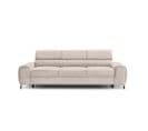 Canapé Droit Convertible 3 Places Talisay En Velours Beige