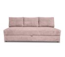 Canapé Droit Convertible 3 Places Lucina En Velours Rose