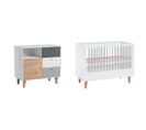 Lit Bébé 60x120 Et Commode à Langer Concept - Bois