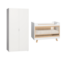 Lit Évolutif 70x140 Et Armoire 2 Portes 4you - Blanc