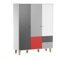 Armoire 3 Portes Concept - Rouge