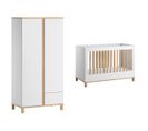 Lit Bébé 60x120 Et Armoire 2 Portes Altitude - Blanc