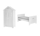 Lit Évolutif 70x140 Et Armoire 2 Portes Marsylia Mdf - Blanc