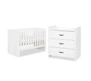 Lit Bébé 60x120 Et Commode à Langer Amelia White - Blanc