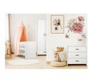 Chambre Complète Lit Bébé 60x120 - Commode - Armoire 2 Portes Amelia White - Blanc