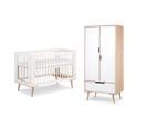 Lit Bébé 60x120 Et Armoire 2 Portes Sofie - Blanc