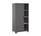 Armoire 1 Porte Leaf - Gris Et Bois