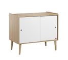 Commode 2 Portes Coulissantes Retro - Bois Blanc