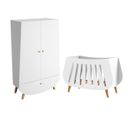 Lit Bébé 60x120 Et Armoire Trapèze - Blanc