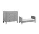 Lit Évolutif 70x140 Et Commode 3 Tiroirs Milenne - Gris