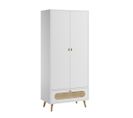 Armoire 2 Portes 1 Tiroir Canne - Blanc