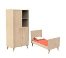 Lit Évolutif 70x140 Et Armoire 2 Portes Arty - Bois