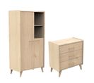 Commode 3 Tiroirs Et Armoire 2 Portes Arty - Bois